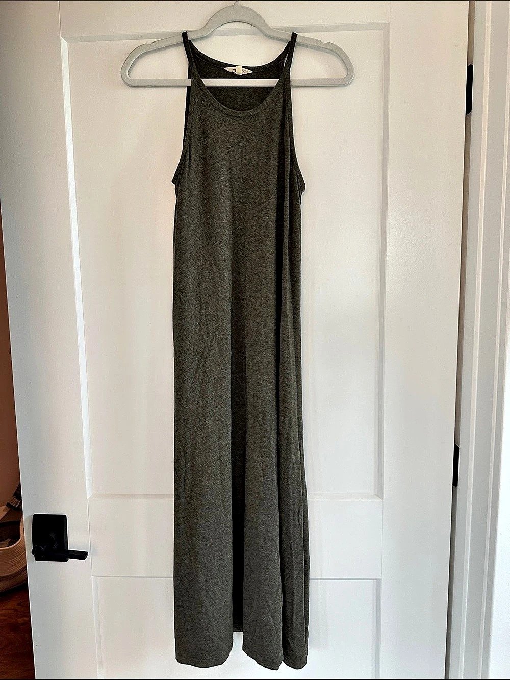 Madewell Seamed Tank Maxi Dress in Allday Jersey Gray Small